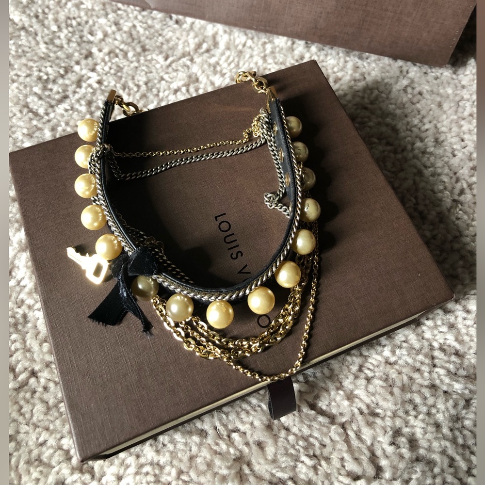 Louis Vuitton Gold and Black Necklace